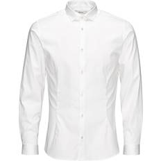 Elastan/Lycra/Spandex - Herre - Slim Skjorter Jack & Jones Casual Slim Fit Long Sleeved Shirt - White/White