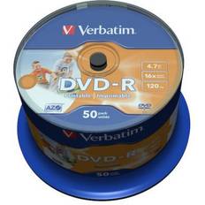 DVD Optisk lagring Verbatim DVD-R 4.7GB 16x Spindle 50-Pack Wide Inkjet