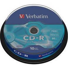 Verbatim CD Optisk lagring Verbatim CD-R Extra Protection 700MB 52x Spindle 10-Pack