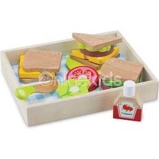New Classic Toys Legetøjsmad New Classic Toys Sandwich Sæt med Bakke 18pcs