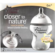 Tommee Tippee Tåler maskinvask Sutteflasker Tommee Tippee Closer to Nature Breast & Bottle Feeding Bottles 260ml 2-pack