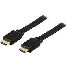 Deltaco HDMI-kabler Deltaco Gold Flat HDMI - HDMI High Speed with Ethernet 7m