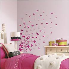 RoomMates Pink Vægdekorationer RoomMates Pink Flutter Butterfly Wall Decals