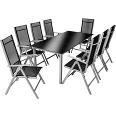Tectake Havemøbelsæt Havemøbel tectake Aluminium havemøbler 8+1 Havemøbelsæt, 1 borde inkl. 8 stole
