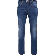 Herre - Viskose Jeans Only & Sons Weft Regular Fit Jeans - Blue/Medium Blue Denim
