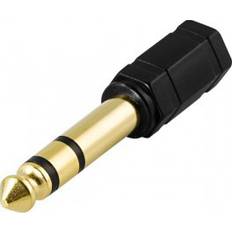 Guld - Kabeladaptere Kabler Deltaco 6.3mm - 3.5mm M-F Adapter