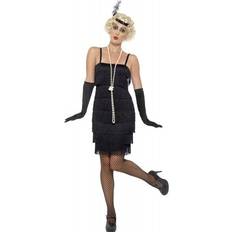 Damer - Tidstypiske Udklædningstøj Smiffys Flapper Costume Black with Short Dress