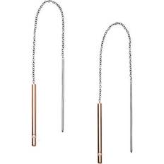 Kubisk Zirkon Smykker Skagen Elin Threader Earrings - Rose Gold/Transparent