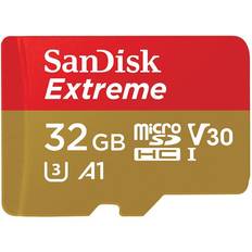 SanDisk 32 GB Hukommelseskort SanDisk Extreme MicroSDHC Class 10 UHS-I U3 V30 A1 100/60MB/s 32GB +Adapter