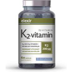 K-vitaminer Fedtsyrer Elexir Pharma K2+D3 200mg 60 stk