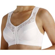 Miss Mary BH'er Miss Mary Cotton Lace Non-Wired Front-Closure Bra - White