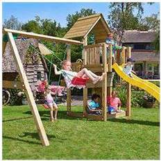Jungle Gym Legeplads Jungle Gym Cubby Playtower with Swing Module & 2 Swings