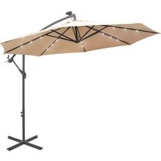 Brun Parasoller & Tilbehør vidaXL Cantilever Umbrella with LED 300cm