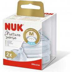 Nuk Transparent Babyudstyr Nuk Nature Sense Silicone M Teats 6-18m 2-pack