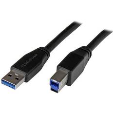 Nikkel - USB A-USB B - USB-kabel Kabler StarTech Active USB A-USB B 3.0 10m