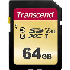 64 GB - Class 10 - SDXC - V30 Hukommelseskort Transcend 500S SDXC Class 10 UHS-I U3 V30 95/60MB/s 64GB