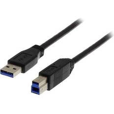 Hvid - USB A-USB B - USB-kabel Kabler Deltaco USB A - USB B 3.0 3m