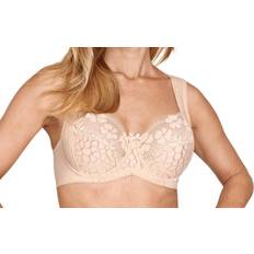 Beige - Blomstrede Undertøj Miss Mary Jacquard and Lace Underwire Bra - Beige