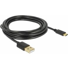 Guld - Han - Han - USB A-USB C - USB-kabel Kabler DeLock USB A-USB C 2.0 3m