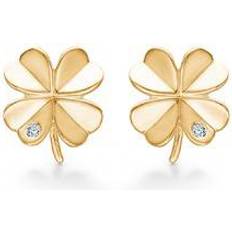 Mads Z Clover Earrings - Gold/Transparent