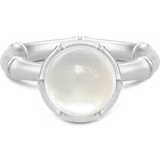 Julie Sandlau Perler Ringe Julie Sandlau Bamboo Unity Ring - Silver/Mother of Pearl/Quartz