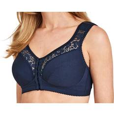 Miss Mary BH'er Miss Mary Cotton Lace Non-Wired Front-Closure Bra - Dark Blue