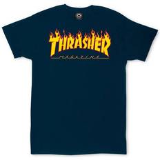 Thrasher Magazine L T-shirts & Toppe Thrasher Magazine Flame Logo T-shirt - Navy