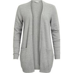 Vila Dame Trøjer Vila Basic Knitted Cardigan - Grey/Light Grey Melange