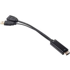 Sort - Standard HDMI-standard HDMI - USB-kabel Kabler Club 3D HDMI/USB A-DisplayPort M-F 0.2m