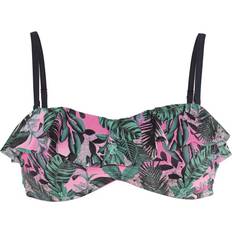 Blomstrede Bikinitoppe Salming Tropic Garden Padded Bandeau Bra - Pink/Green/Navy