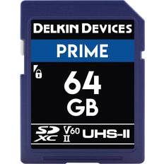 Delkin U3 Hukommelseskort Delkin Prime SDXC Class 10 UHS-II U3 V60 300/100MB/s 64GB