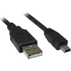 Sharkoon Sort - USB-kabel Kabler Sharkoon USB A-USB Mini-B 2.0 3m