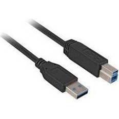 Sharkoon Sort - USB-kabel Kabler Sharkoon USB A-USB B 3.0 1m
