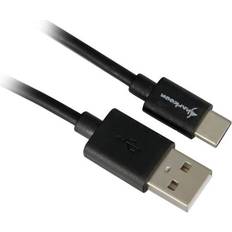 Sharkoon Sort - USB-kabel Kabler Sharkoon USB A-USB C 2.0 1.5m