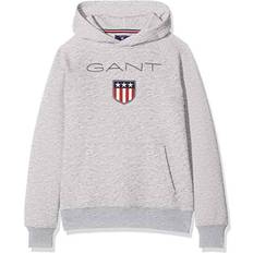 Grå Hoodies Gant Teen Boys Shield Hoodie - Light Grey Melange (906652)