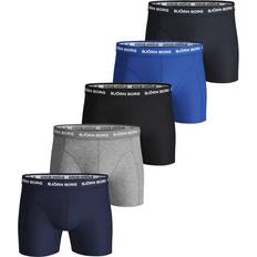 Blå - Slå om - V-udskæring Tøj Björn Borg Solid Essential Shorts 5-pack - Blue Depths
