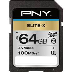 PNY 64 GB - Class 10 - SDXC Hukommelseskort PNY Elite-X SDXC Class 10 UHS-I U3 100MB/s 64GB