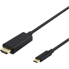 HDMI aktiv - USB-kabel Kabler Deltaco USB C - HDMI M-M 0.5m