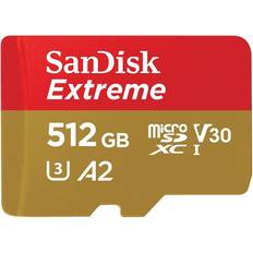 SanDisk 512 GB Hukommelseskort & USB Stik SanDisk Extreme microSDXC Class 10 UHS-I U3 V30 A2 160/90MB/s 512GB