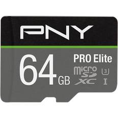 64 GB - Class 10 - V30 - microSDXC Hukommelseskort PNY Pro Elite microSDXC Class 10 UHS-I U3 V30 A1 100/90MB/s 64GB +Adapter
