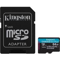 64 GB - Class 10 - microSDXC Hukommelseskort & USB Stik Kingston Canvas Go! Plus microSDXC Class 10 UHS-I U3 V30 A2 170/70MB/s 64GB +Adapter
