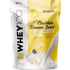 Bananer - Pulver - Valleproteiner Proteinpulver Bodylab Whey 100 Chocolate Banana Swirl 1kg