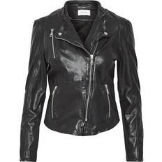 Gestuz Dame Overtøj Gestuz Joannagz Leather Jacket - Black