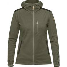 Fjällräven Dame - Fleecetrøjer & Piletrøjer - Høj krave Sweatere Fjällräven Keb Fleece Hoodie W - Laurel Green/Deep Forest