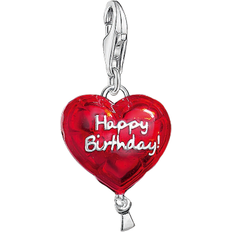 Med lås Charms & Vedhæng Thomas Sabo Charm Club Balloon Happy Birthday Charm - Silver/White/Red