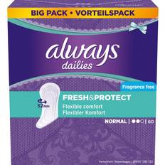 Always Menstruationsbeskyttelse Always Dailies Fresh & Protect Fragrance Free Normal 60-pack