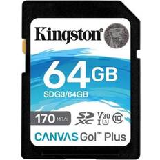 64 GB - Class 10 - SDXC - V30 Hukommelseskort Kingston Canvas Go! Plus SDXC Class 10 UHS-I U3 V30 170/70MB/s 64GB