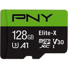 PNY 128 GB - Class 10 - V30 - microSDXC Hukommelseskort PNY Elite-X microSDXC Class 10 UHS-I U3 V30 A1 128GB