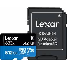512 GB Hukommelseskort & USB Stik LEXAR High Performance microSDXC Class 10 UHS-I U3 633x 512GB