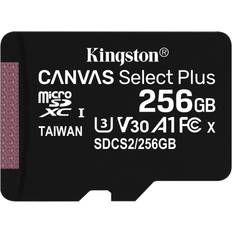 Kingston 256 GB - V30 - microSDXC Hukommelseskort Kingston Canvas Select Plus microSDXC Class 10 UHS-I U3 V30 A1 100/85MB/s 256GB